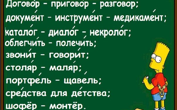 150 слов с правильным ударением распечатать